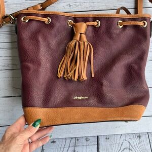 Lady Conceal Burgundy Bucket Bag Concealed Carry Purse Tactical CCW